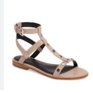 Rebecca Minkoff Studded Flat Ankle Strap Sandel Nude Size 6.5